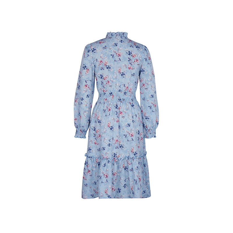 Floral Print Long Sleeve Midi Dress