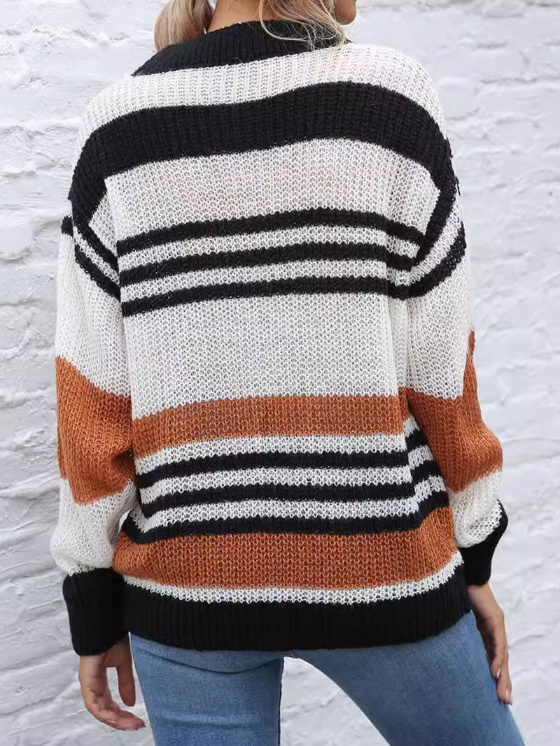 Color Block Striped Sweater