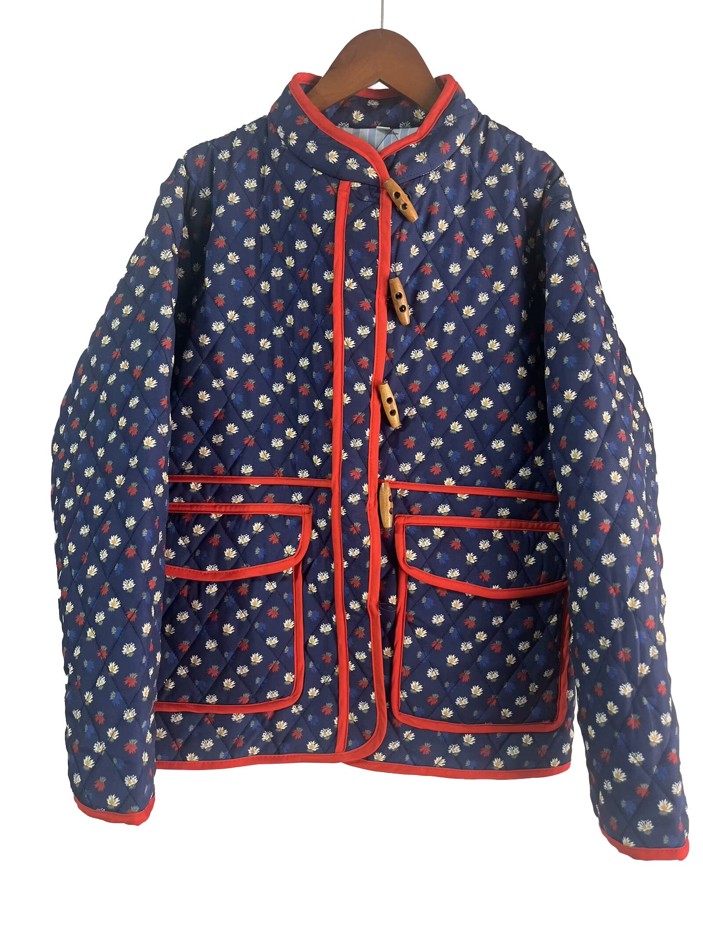 Floral Print Patchwork Coat