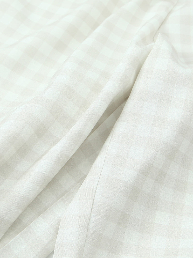 Gingham Side-Bow Pants