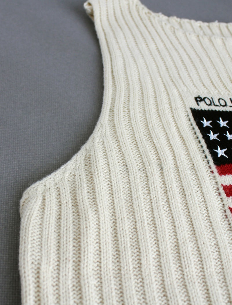 Knit Sleeveless Flag Graphic Top