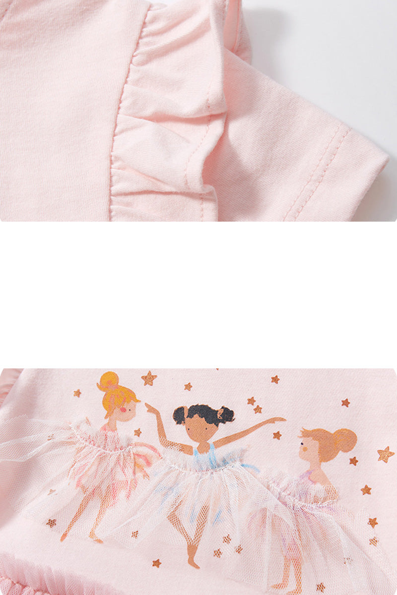 Ballet Print Ruffle Dress (Kids)