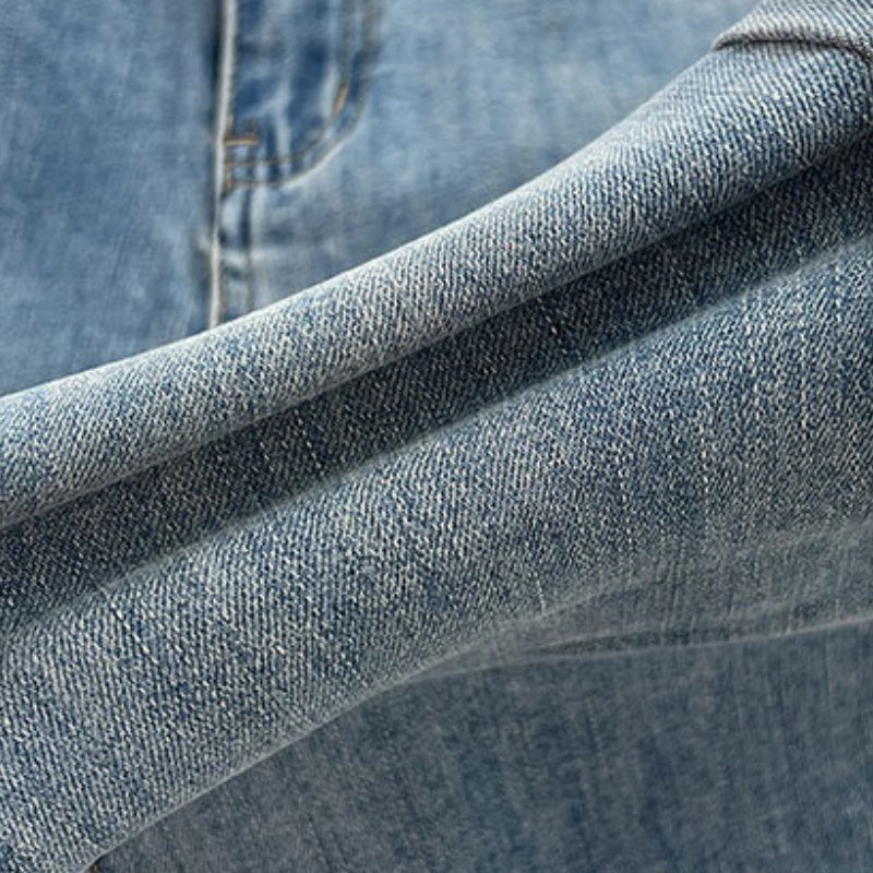 Frayed Hem Flared Denim Jeans