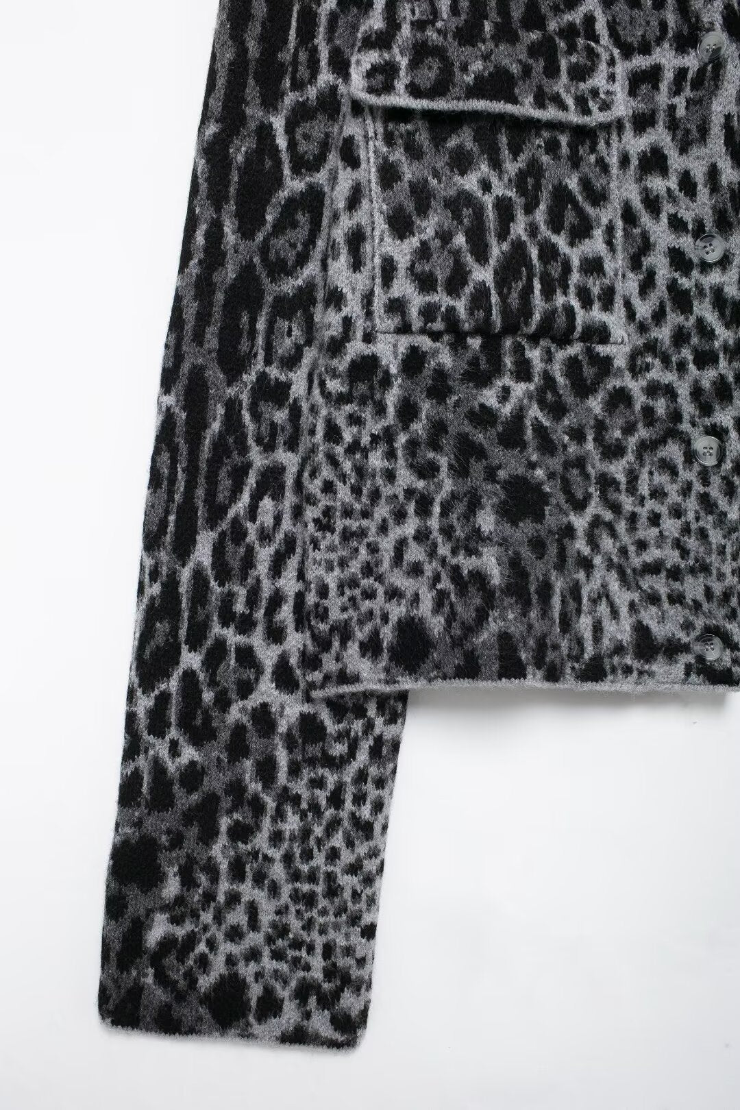 Leopard Print Button-Down Jacket