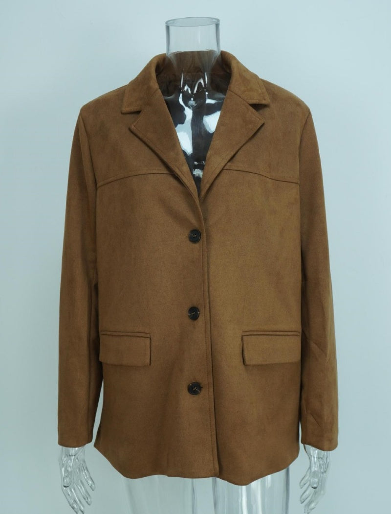 Relaxed-Fit Faux Suede Blazer