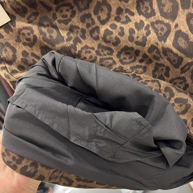 High-Waisted Leopard Print Mini Skirt