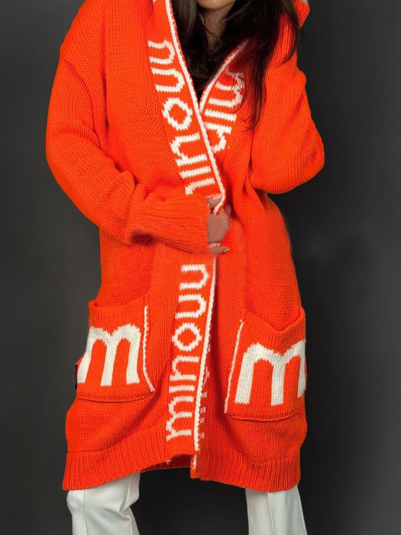 Graphic Print Longline Cardigan