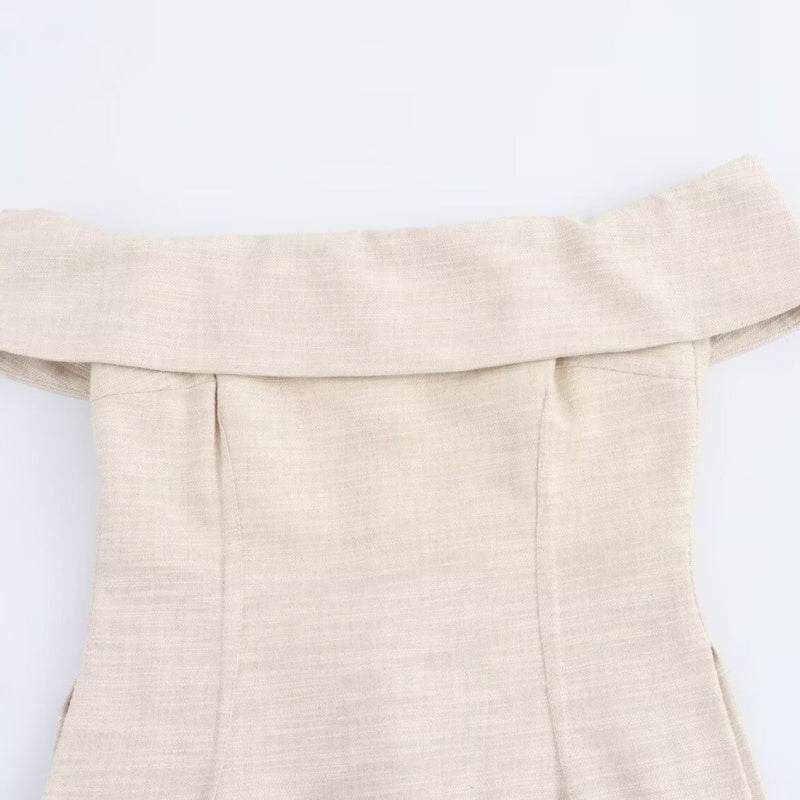 Side Slit Off-Shoulder Top and Pants Set