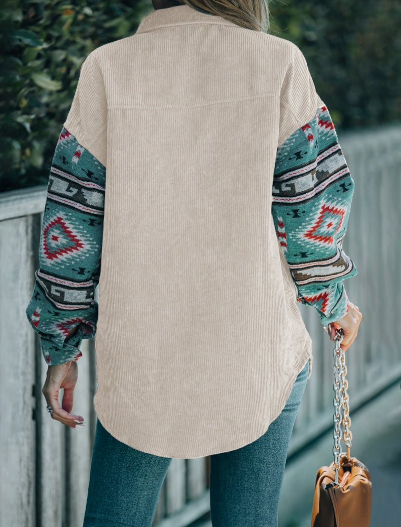 Aztec Sleeve Corduroy Shirt