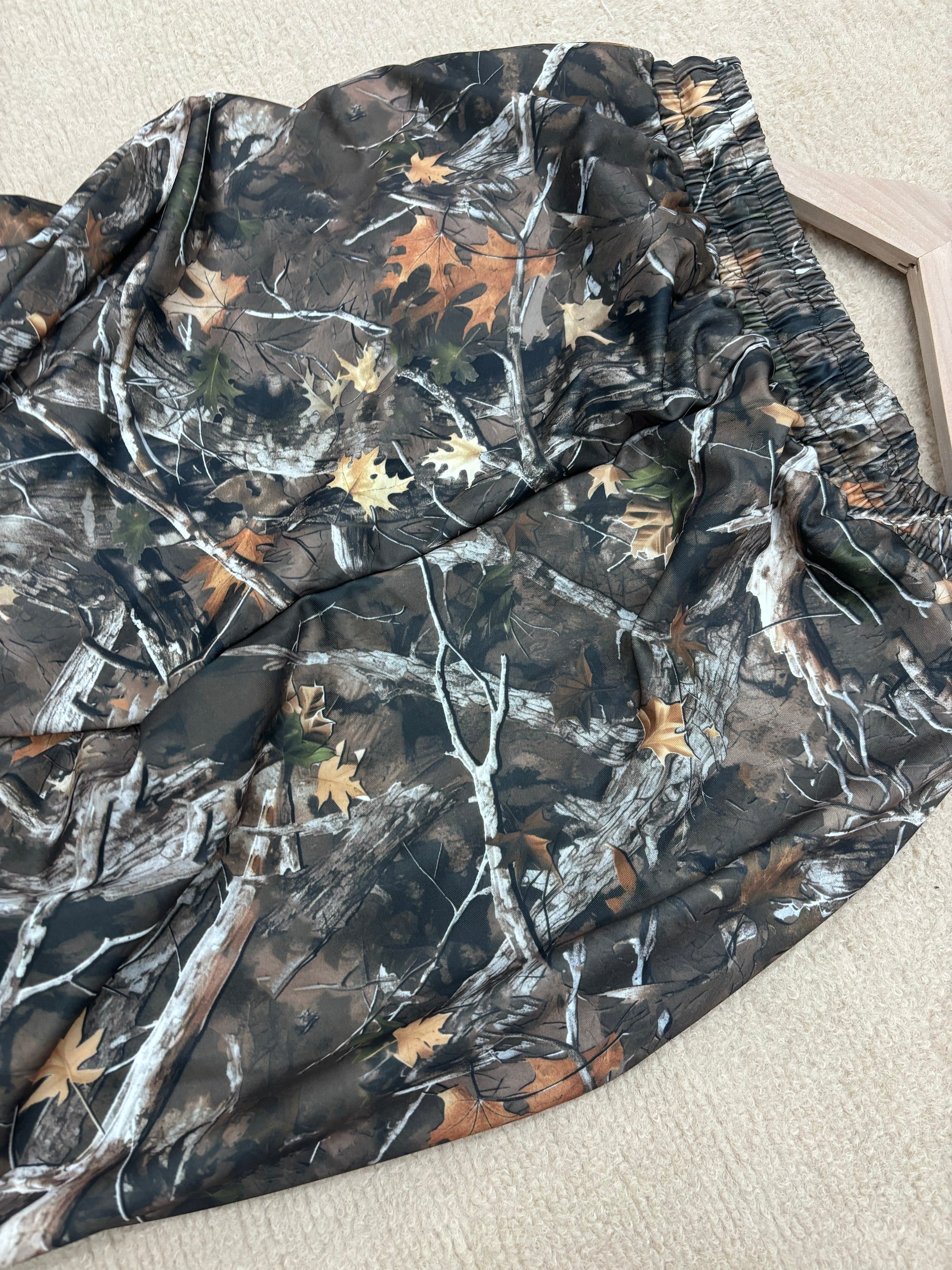 Wide-Leg Camo Printed Drawstring Pants