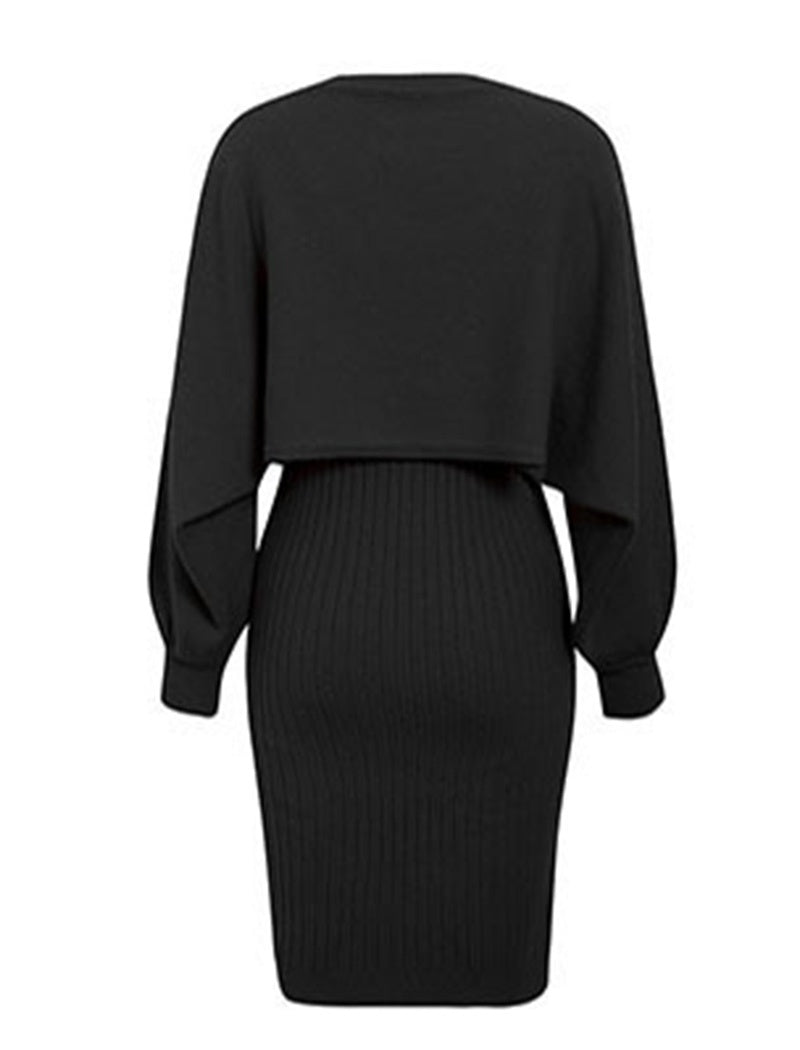 Ribbed Knit Top and Skirt Set