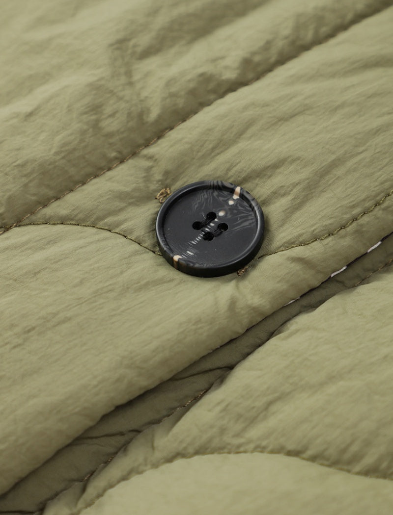 Quilted Jacket with Leopard Print Trim