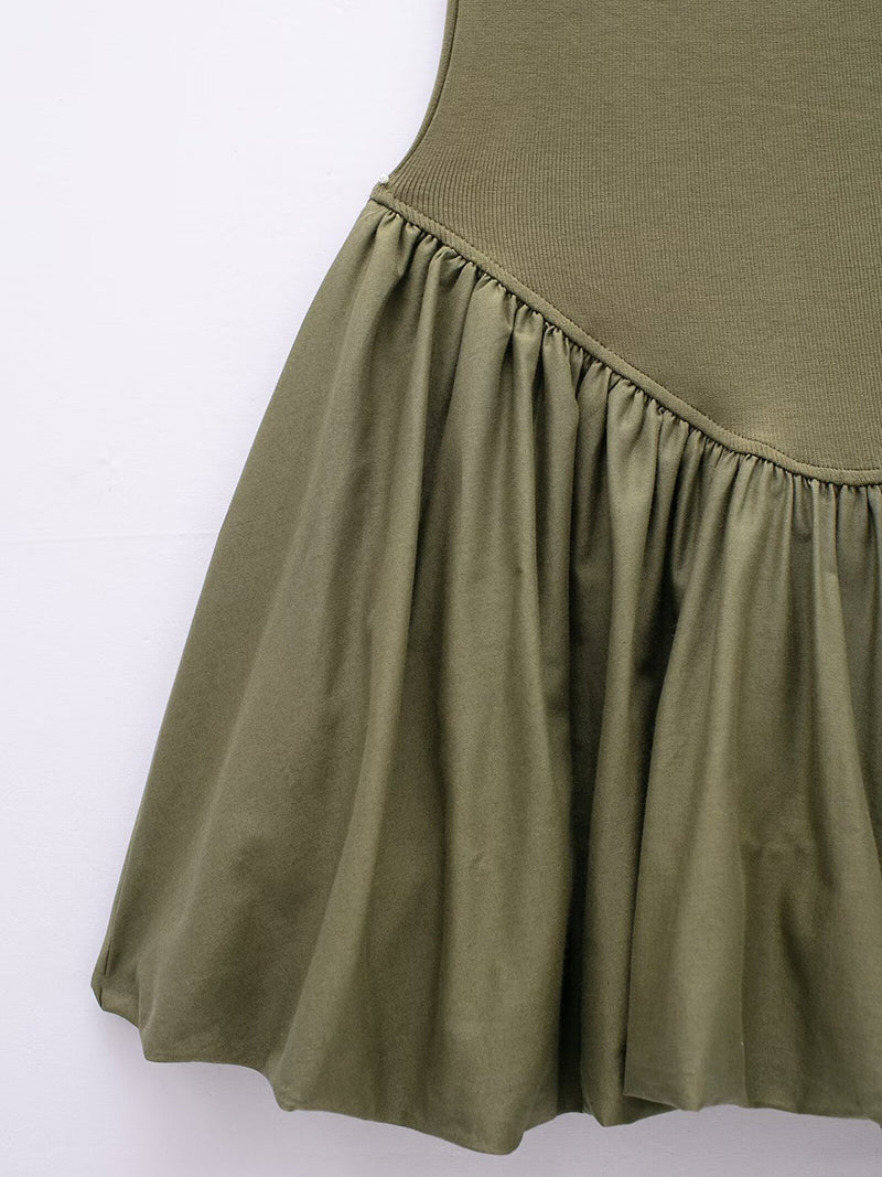 Solid Flared Hem Mini Cami Dress