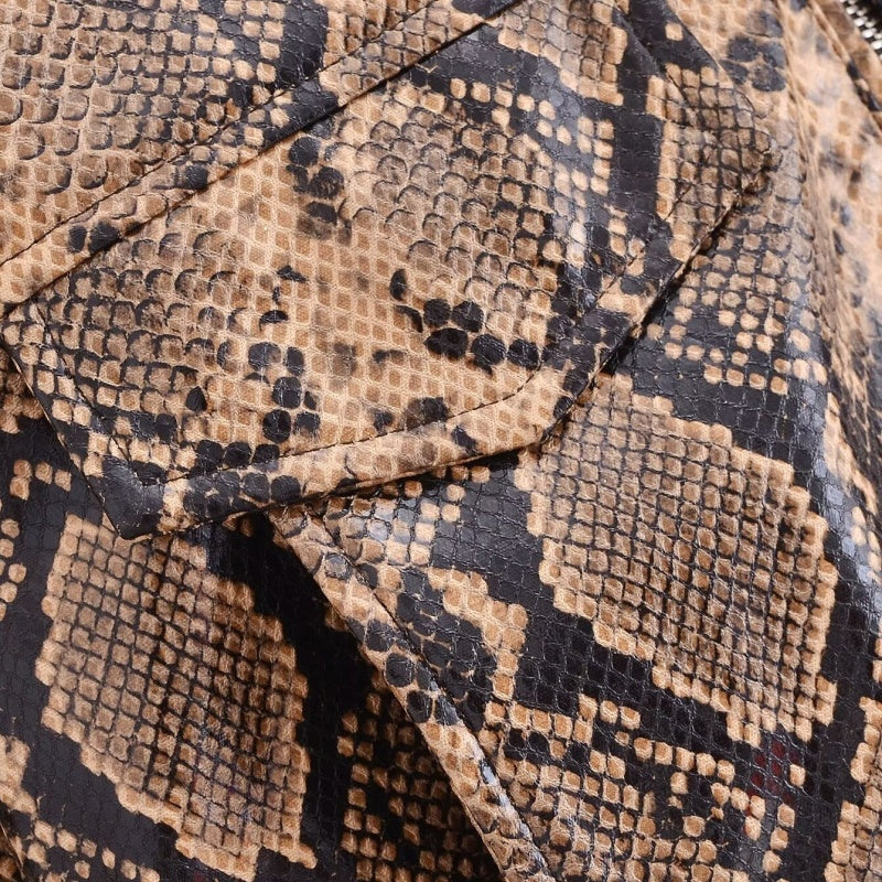 Cropped Faux Snakeskin Jacket