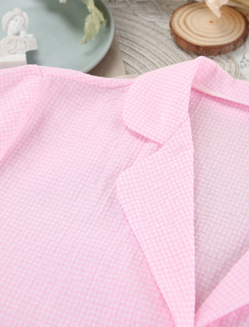 Feather-Trimmed Long Pajama Set