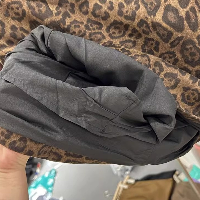 High-Waisted Leopard Print Mini Skirt