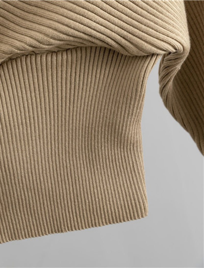 Ribbed Knit Cross-Front Lounge Set