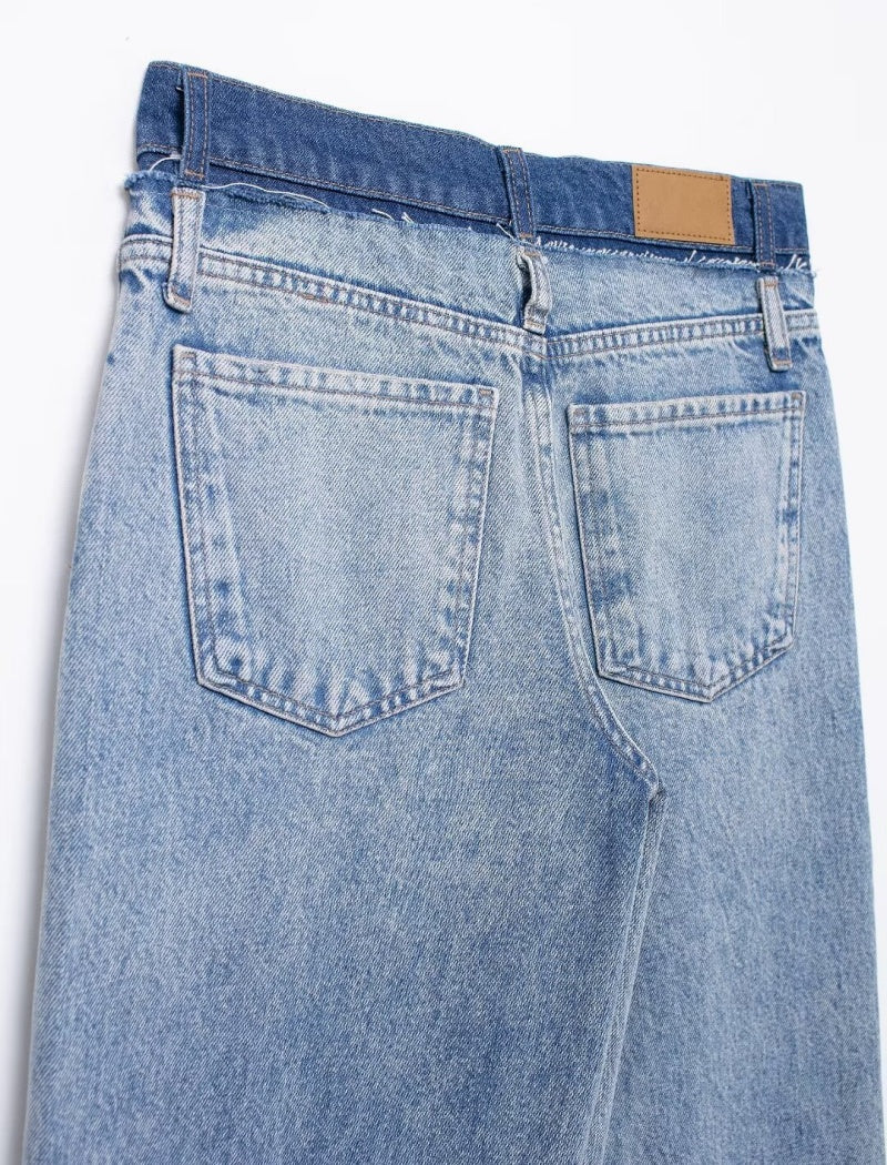 High-Waisted Straight-Leg Jeans