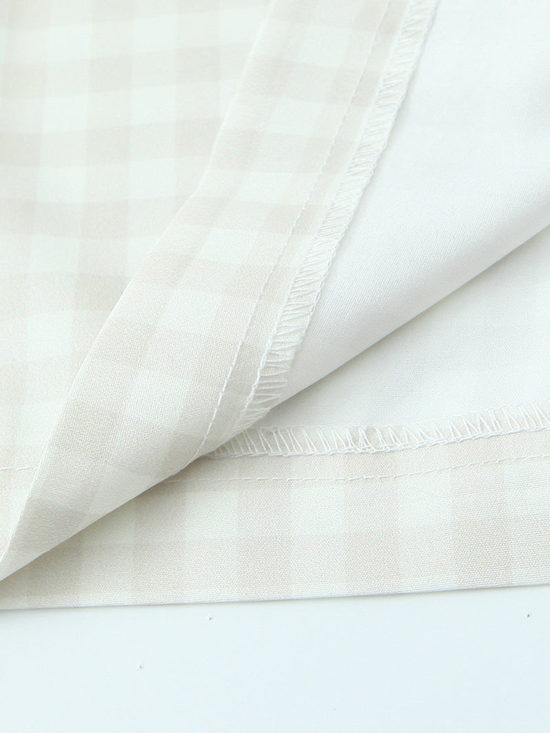 Gingham Side-Bow Pants