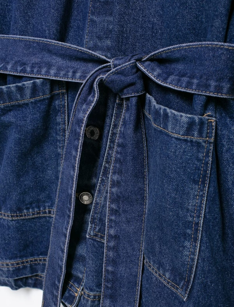 Belted Oversized Denim Jacket