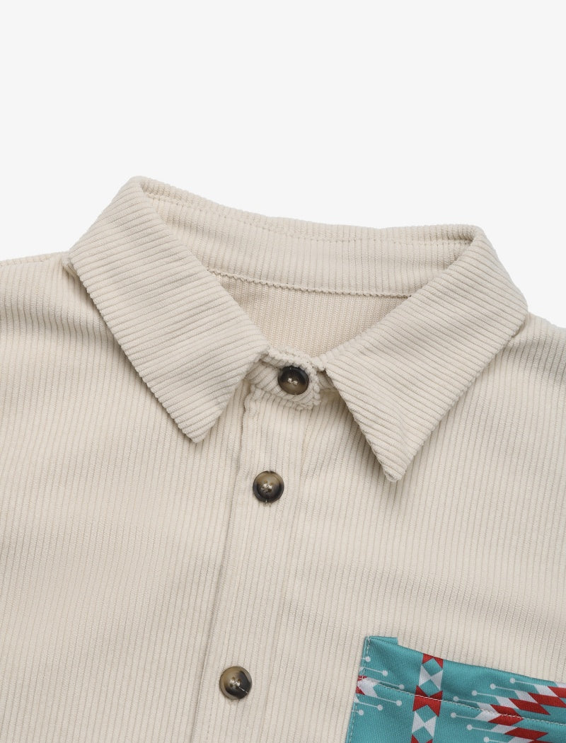 Aztec Sleeve Corduroy Shirt