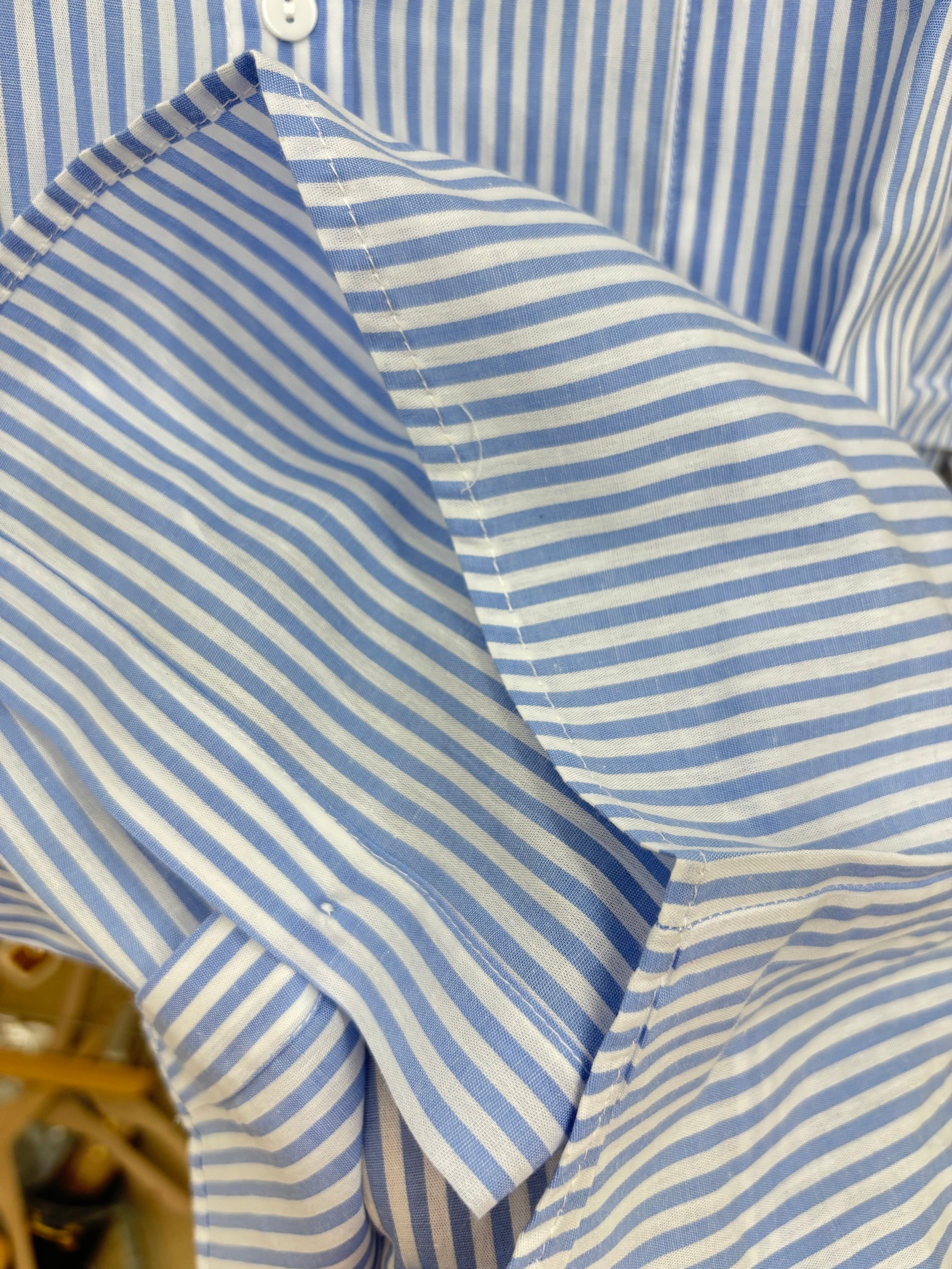 Striped Button-Up Shirt and Shorts Set