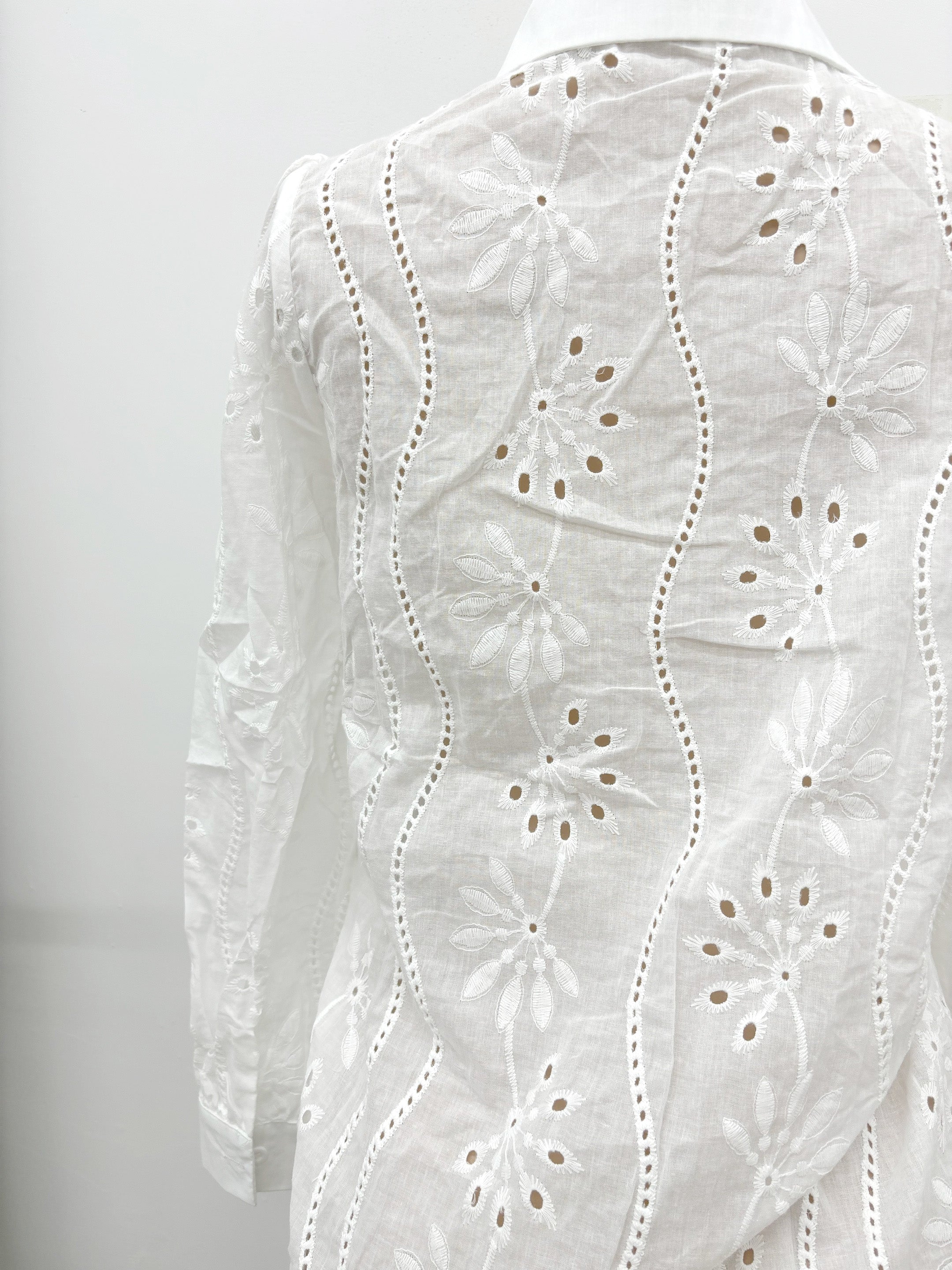 Floral Eyelet Puff Sleeve Blouse