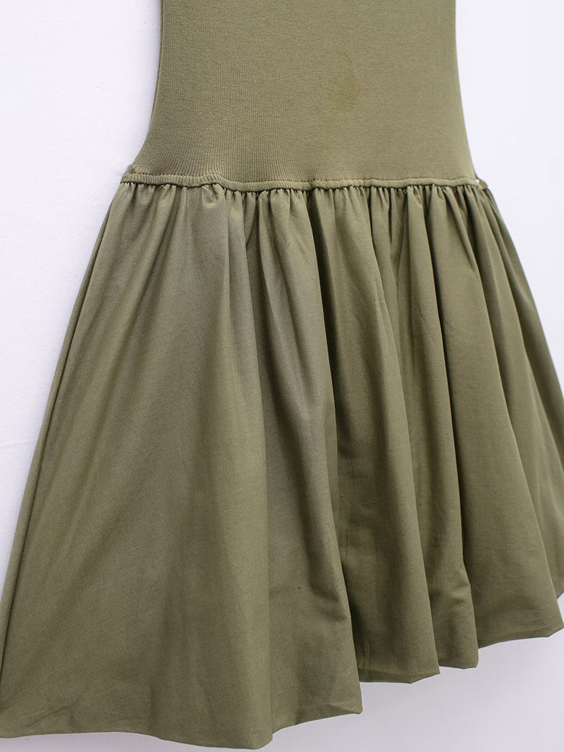 Solid Flared Hem Mini Cami Dress