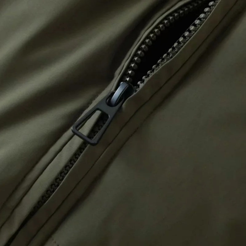 Cropped Puffer Jacket with Zip Closure