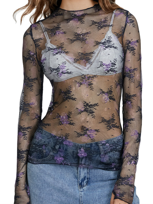 Lace Mesh Base Top