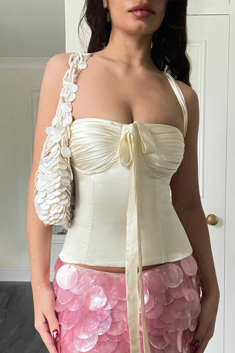 Ruched Tie Front Camisole