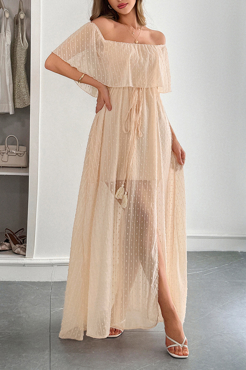 Off-Shoulder Polka Dot Sundress