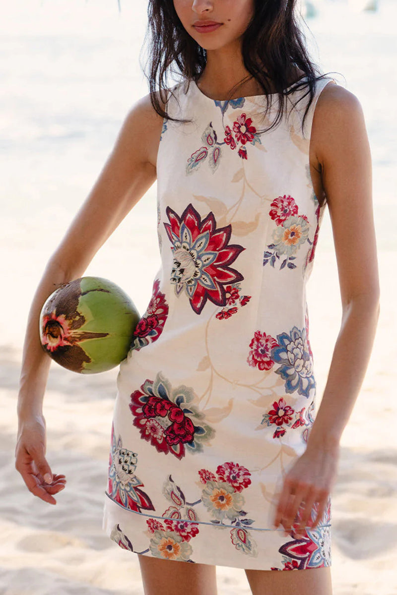 Sleeveless Floral Mini Dress