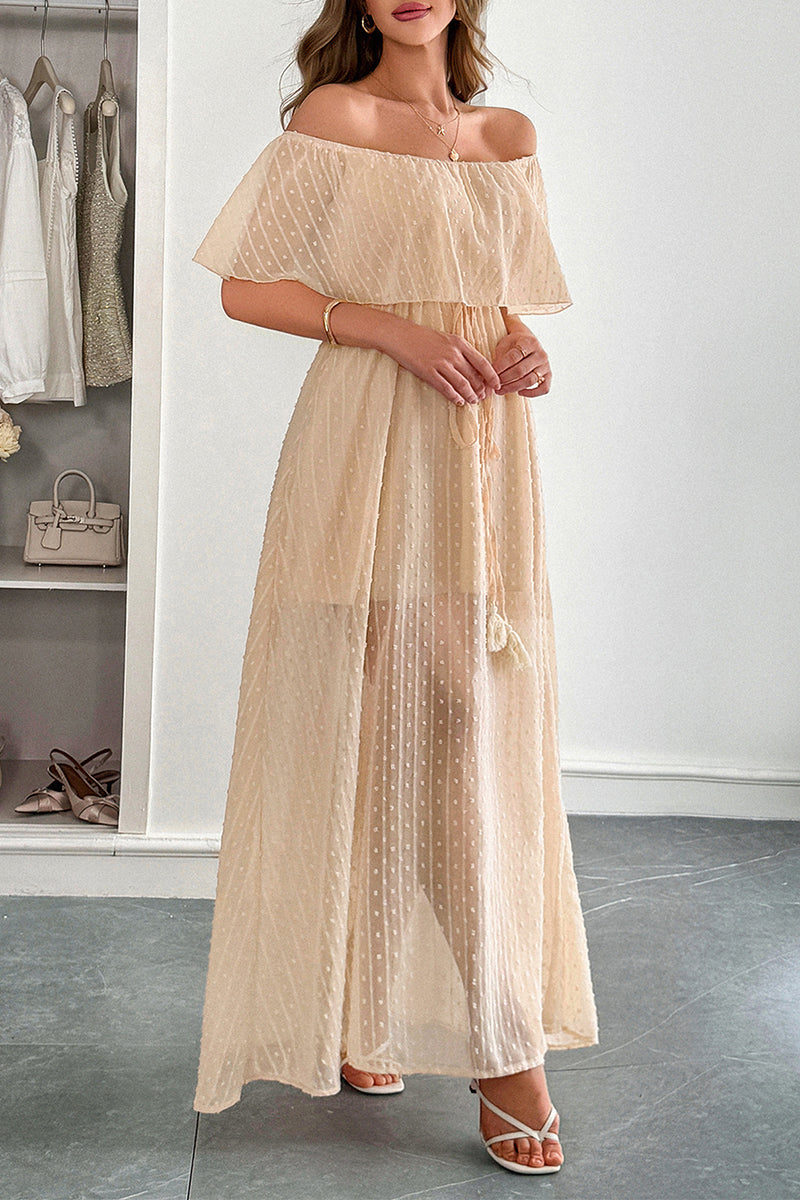 Off-Shoulder Polka Dot Sundress