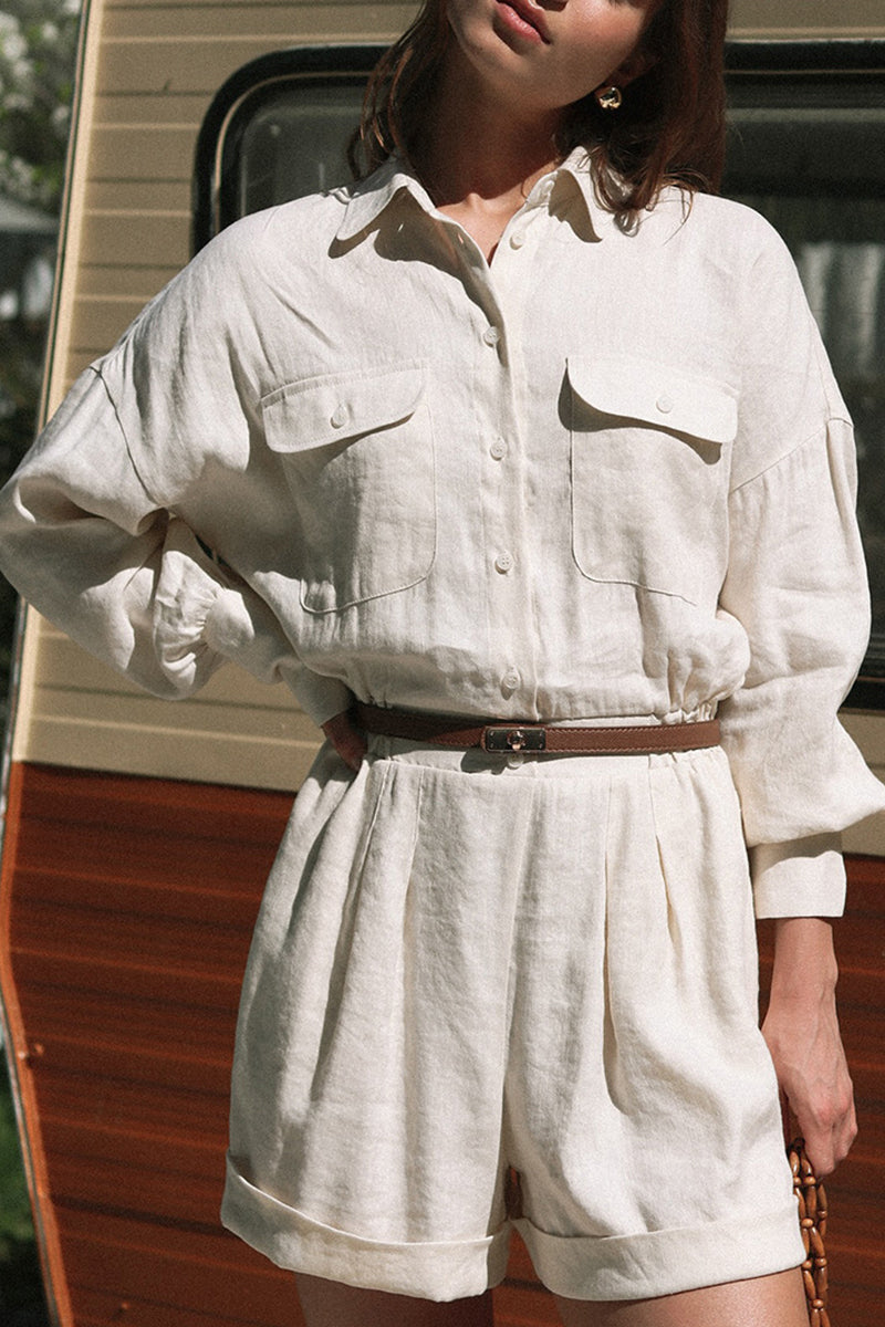 Utility Style Long Sleeve Romper