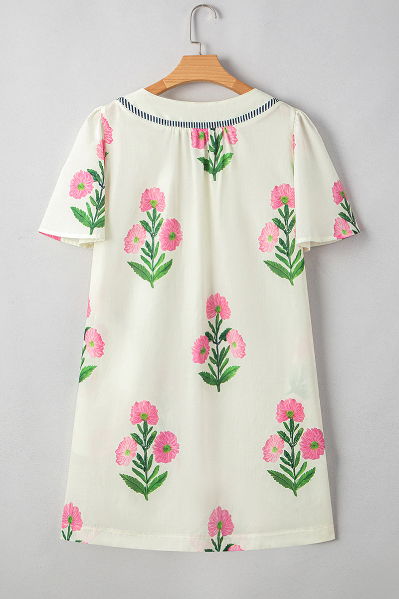 Floral Embroidered Babydoll Dress