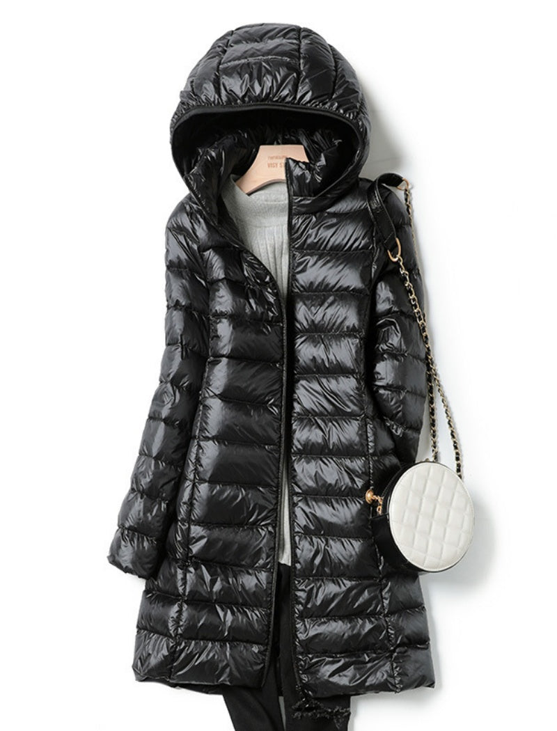 Long Hooded Quilted Coat