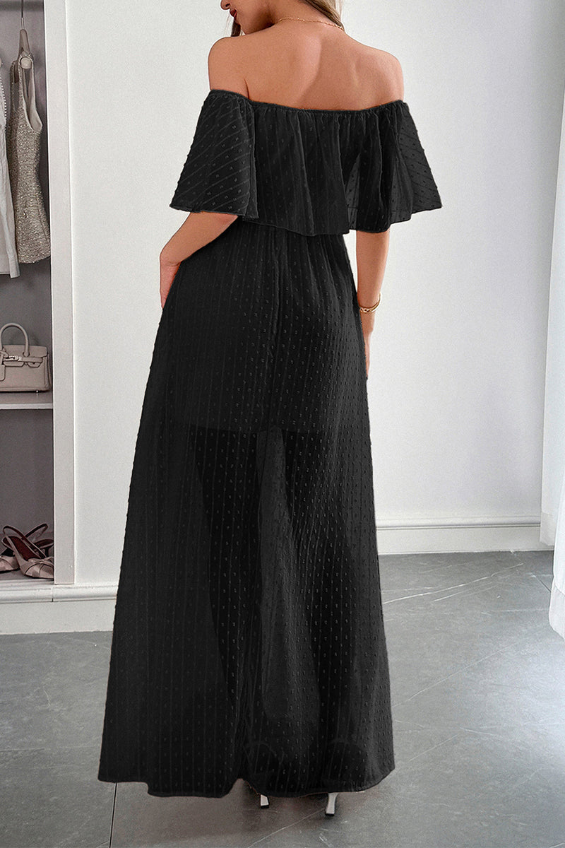Off-Shoulder Polka Dot Sundress