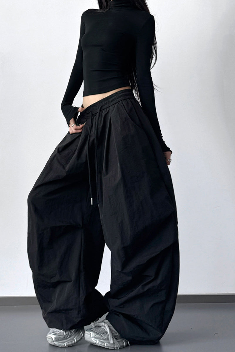 Wide Leg Relaxed Fit Casual Pants