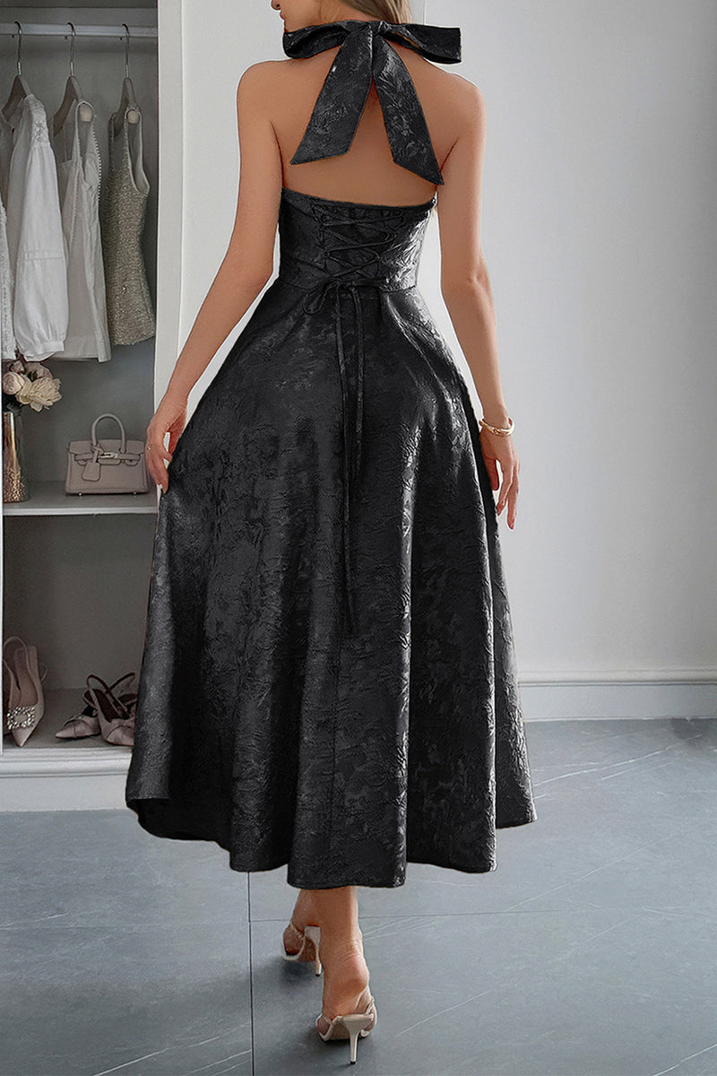 Elegant Halter Midi Sundress