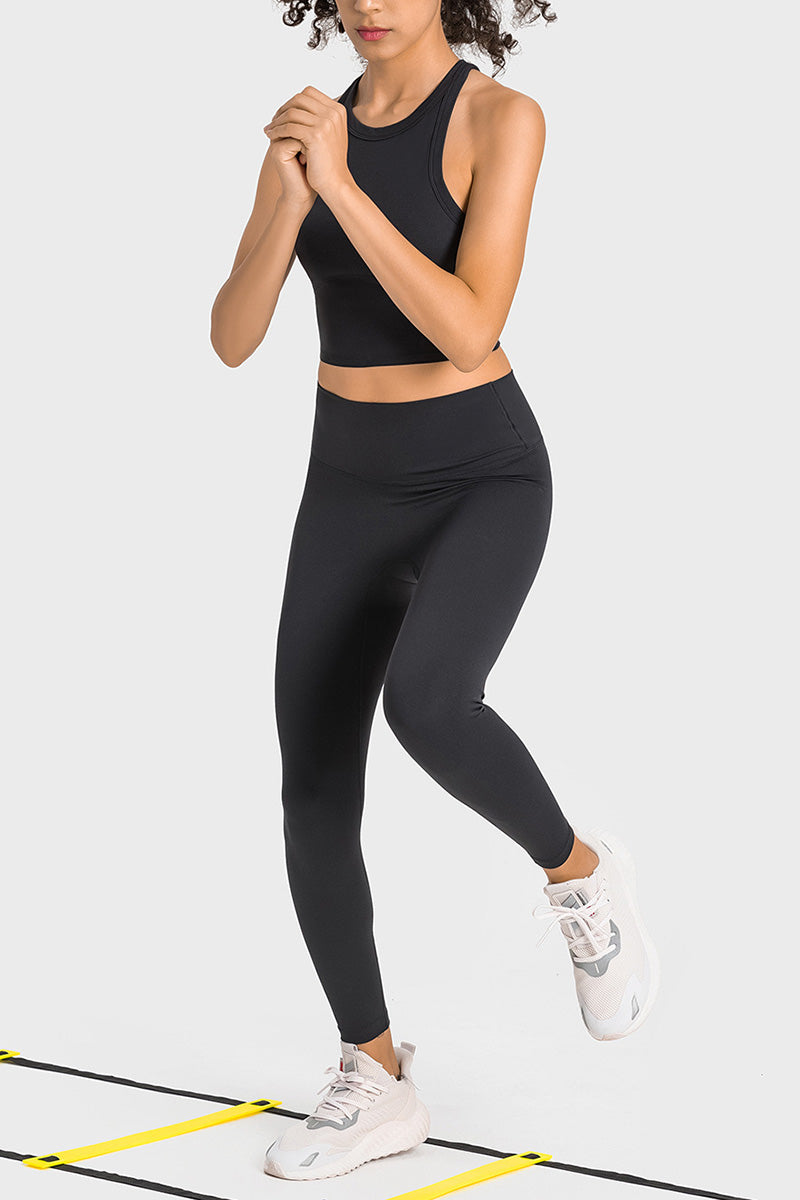 Sporty Crop Top and Legging Suit Set