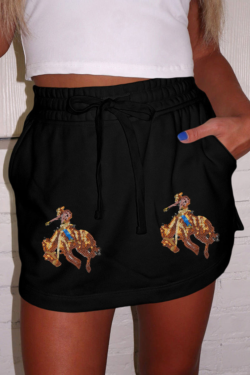 Cowgirl Graphic Casual Shorts