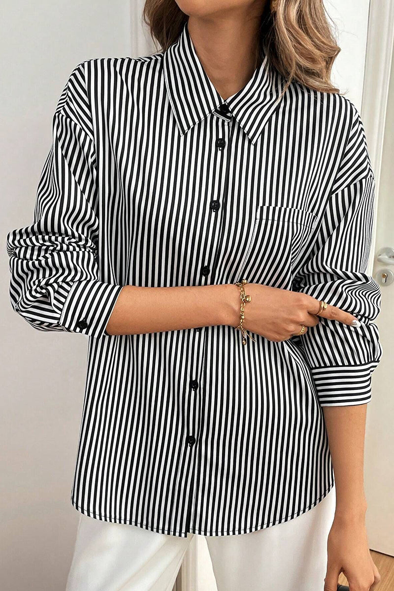 Striped Bow Back Blouse