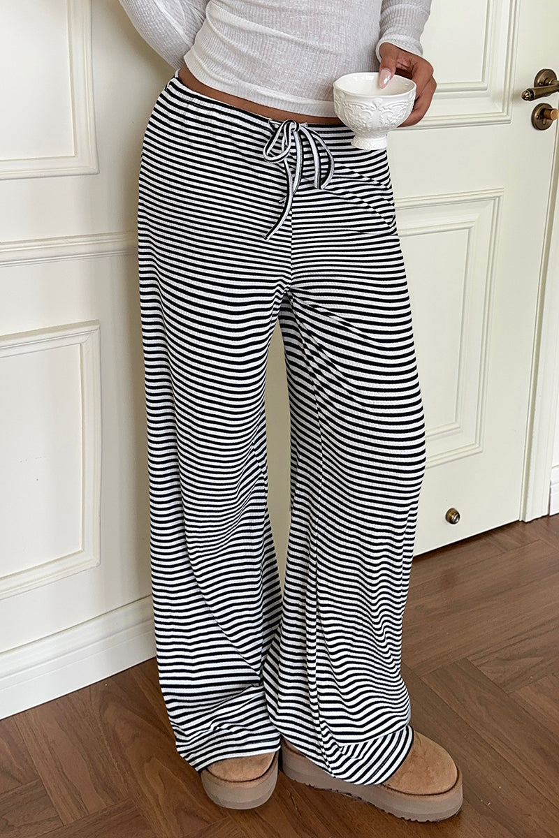 Striped Casual Wide-Leg Pants