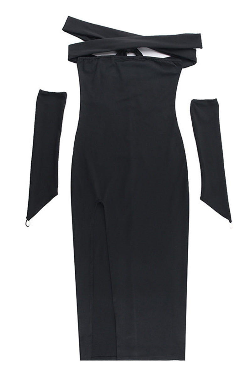 Off-Shoulder Cutout Maxi Dress