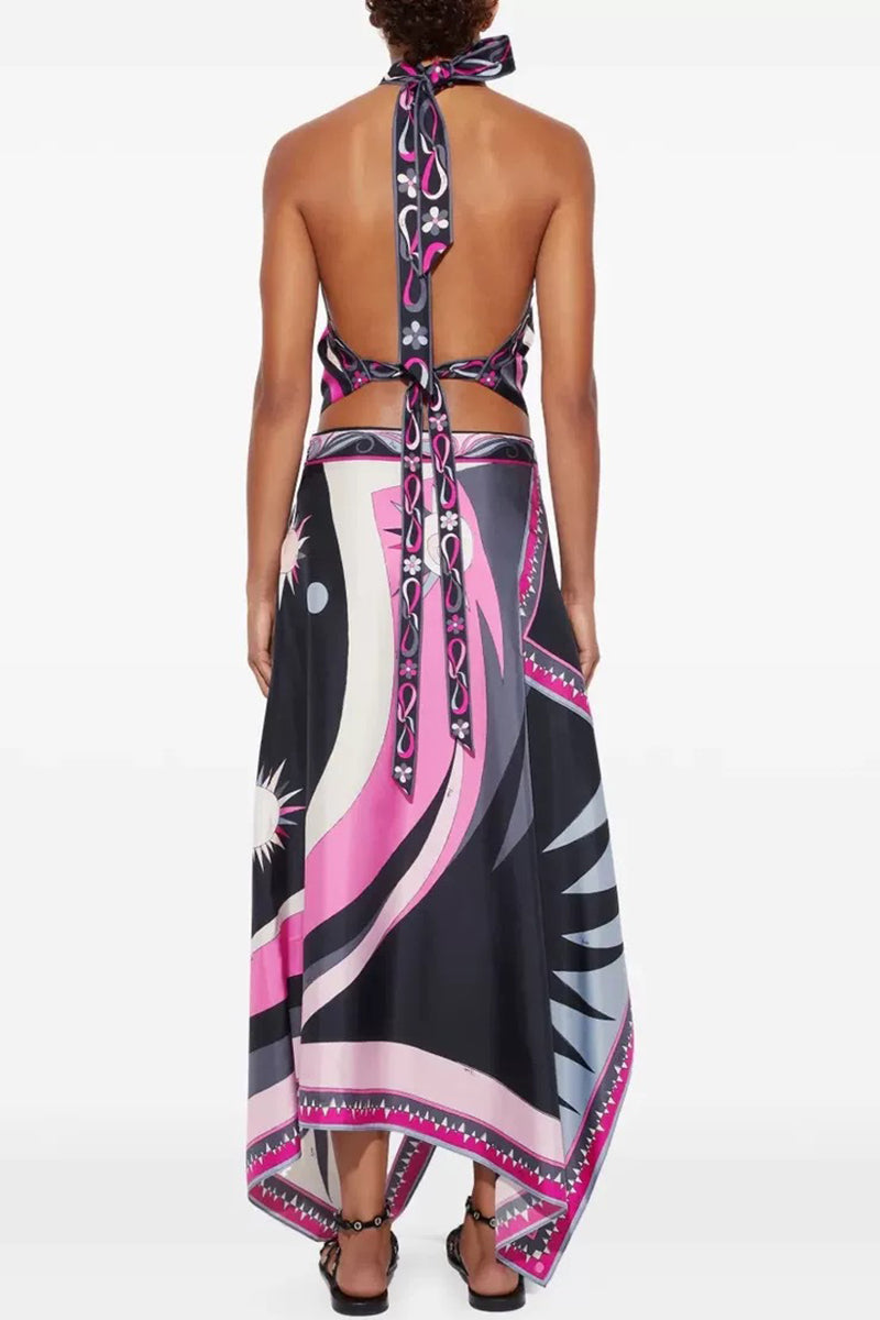 Halter Neck Asymmetrical Sundress