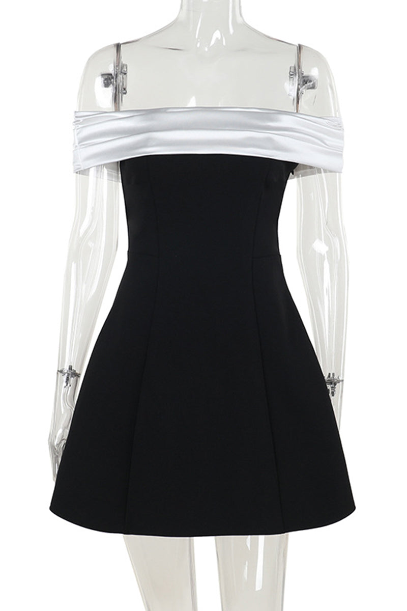 Off-Shoulder Flare Cocktail Dress