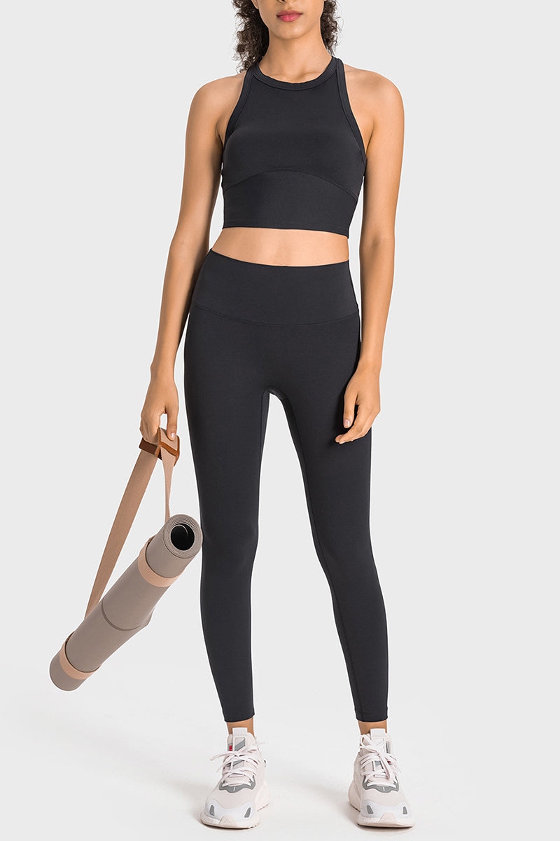 Sporty Crop Top and Legging Suit Set