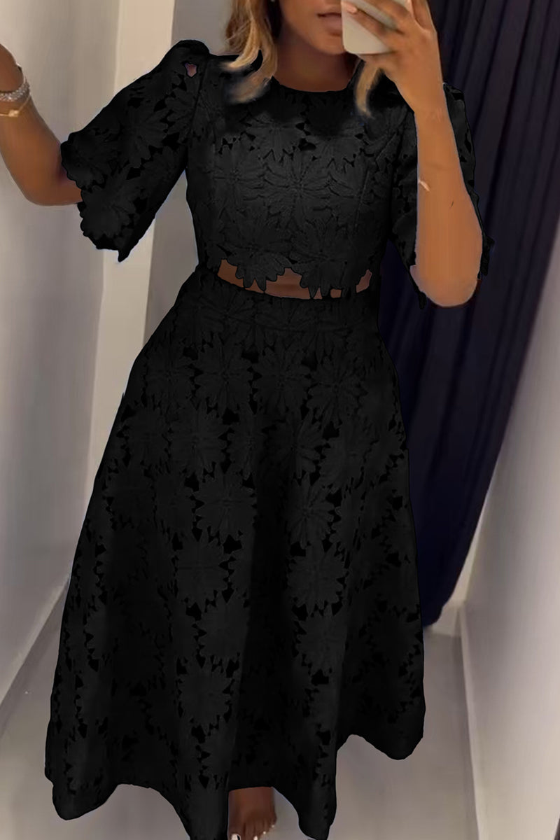 Floral Cutout Two-Piece Set