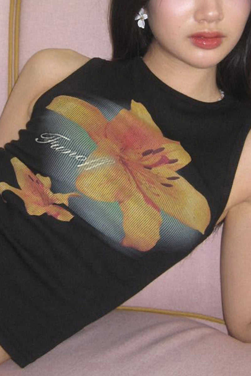 Floral Graphic Sleeveless Top